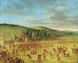 Ball-play of the ChoctawBall up, 184650 by George Catlin
